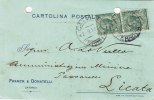 CATANIA / LICATA - Card_ Cartolina Pubbl. 2.9.1914 - "Franck & Donatelli  "  - Cent. 5 X 2 - Reklame