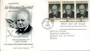 USA Fulton MD 13/05/1965 Premier Jour Winston Churchill 3 Timbres Politique Guerre Mondiale Nazisme - Storia Postale