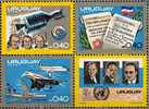 Unabhängigkeit 1975 Uruguay Block 27 ** 42€ Raumfahrt Unabhängigkeit-Dokument Air France UNO Bloc Space Sheet Bf America - Südamerika