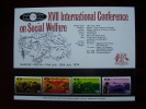 K.U.T. 1974 17th.International Conf. On SOCIAL WELFARE - Full SET On PRESENTATION CARD MNH. - Kenya, Oeganda & Tanzania