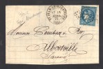 FRANCE 1871 N° 45 (défectueux) Obl. S/Lettre Entiére GC 3673 & C à D St. Jean De Maurienne - 1870 Bordeaux Printing
