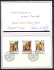 1990 LIECHTENSTEIN CHRISTMAS SET ON CHRISTMAS & NEW YEAR GREETING CARD MICHEL: 1005-1007 - Lettres & Documents