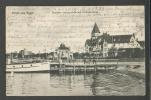 GRUSS AUS TEGEL  , BERLIN , DAMPFER ANLEGSTELLE , RIVER PORT , STEAMER SHIP FRANZISKA  , OLD POSTCARD - Tegel