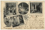 Souvenir Des Grottes De Reclère  Voyagé En 1902 Multivues N & B  Voir Recto & Verso - Réclère