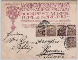 HUNGARY - 1920 - ENVELOPPE PUBLICITAIRE De BUDAPEST Pour BADEN (SUISSE) - Storia Postale
