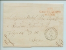 SARDEGNA P.P. CASTELNUOVO SCRIVIA IN ROSSO - LETTERA CON VAGLIA - ANNULLO 22/05/1854 - Sardinien