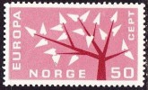 Norway 1962 Europe / EPT 50 Ore Karminrot Michel 476 * - Nuovi