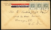 1948 Leeward Islands Air Mail Cover Sent To USA. St. Kitts 31.AU.48. (H213c001) - Leeward  Islands