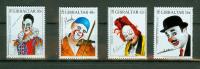 Gibraltar 2002, 4V,europa,clowns,circus,viool, MNH/Postfris(D1280) - Zirkus