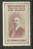 TSCHECHOSLOWAKEI Alte Reklamemarke B.F. Nohejl Briefmarken Kauf-Verkauf Prag Praha (*) - Ongebruikt