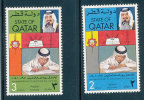 QATAR  1981 EDUCATION DAY SHEIK KHALIFA SC# 593-594 VF MNH - Qatar