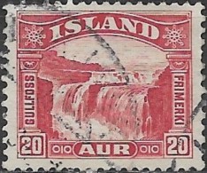 ICELAND 1931 Gullfoss Falls - 20a Red FU - Usados
