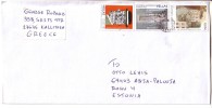 GOOD GREECE Postal Cover To ESTONIA 2011 - Good Stamped: Art - Lettres & Documents