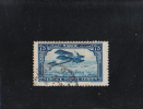 P.A. AVION SURVOLANT CASABLANCA  OBLITéRé  75C BLEU TYPE 1 N° 4 YVERT ET TELLIER 1922-27 - Poste Aérienne