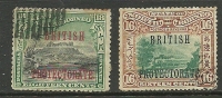 NORD BORNEO North Borneo, 2 Old Stamps With Overprint, Used - Nordborneo (...-1963)