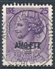 1953-54 TRIESTE A USATO SIRACUSANA 25 LIRE - RR10095-3 - Afgestempeld