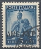 1949-50 TRIESTE A USATO DEMOCRATICA 5 LIRE - RR10096 - Afgestempeld