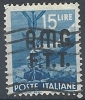 1947-48 TRIESTE A USATO DEMOCRATICA 15 LIRE - RR10097 - Afgestempeld