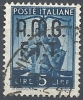 1947-48 TRIESTE A USATO DEMOCRATICA 5 LIRE - RR10097 - Afgestempeld