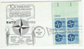 NATO 1949-1959 10th Anniversary Bloc Of 4 - Storia Postale