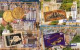 BRESIL SET SERIE 4 CARTES MONNAIE OR GOLD COINS BILLET BANQUE BANK NOTE TIMBRE STAMP BRIEFMARKE NEUVE MINT - Timbres & Monnaies