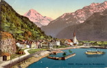 AK Flüelen Fiora 1913 Panorama Bristenstock Schiff Eisenbahngleise - Axen Aschoren Altdorf Attinghausen - Altdorf