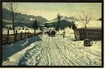 Schweiz - Verschneiter Weg Mit Pferden Und Schlittenspuren , Ansichtskarte Ca.1910    (1107) - Ferden