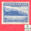 Canada  Newfoundland # 210 Scott /Unisafe - O - 24 Cents - Loading Ore, Bell Island - Dated 1932 / île Bell - 1908-1947