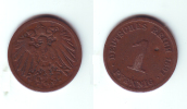 Germany 1 Pfennig 1891 J - 1 Pfennig