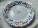 ASSIETTE PLATE EN FAIENCE DE GIEN MOTIF "BOURGOGNE" - Gien (FRA)