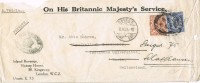 Carta Service Private LONDON 1931 A Suiza. Reexpedité - Servizio