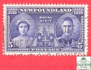 Canada  Newfoundland # 249 Scott /Unisafe - O - 5 Cents - Queen Elizabeth & King George VI - Dated 1939 - 1908-1947
