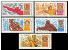 Celebrations  1968 USSR MNH 5 Stamps Mi 3526-30  50th Anniversary Of Komsomol. Orders: Red Banner, Lenin, Labour Red B - Otros & Sin Clasificación