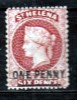 St.HELENA  1864  QV (CC)  1 D    MH  P 14X121/2     ------------- 14.5mm  NO GOM  € 80.00. - St. Helena