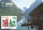 Carte Maximum Norvège, Exposition Philatélique Chicago 1986, Pêche Au Saumon Dans Le Fjord, 22-5-1-6-1986 - Tarjetas – Máximo