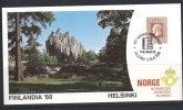 Carte Maximum Norvège, Exposition Philatélique ,finlandia 88,helsinki,1-12-6-1988 - Tarjetas – Máximo