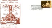 Greek Commemorative Cover- "Synodos Empeirognomonon DASE Gia Eiriniki Epilysh Die8non Diaforon -Athinai 21.3.1984" Pmrk - Maschinenstempel (Werbestempel)