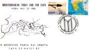 Greek Commemorative Cover- "H Mesogeios Panta Kai Simera -Ydra 23.5.1982" Postmark - Maschinenstempel (Werbestempel)