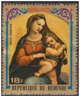 Burundi 1973 Scott C193 Sello º Navidad Christmas Noel Madonna & Child De Raphael 18F Correo Aereo Burundi Stamps Timbre - Nuovi