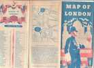 B0702 - Brochure Illustrata MAP LONDON Anni '50 - Topographische Kaarten