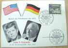 1963 GERMANY CARD FOR VISIT OF JOHN F. KENNEDY BONN CANCELATION FLAGS - Kennedy (John F.)