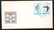 WINTER OLYMPIC GAMES, SAPPORO, 3X, 1972, COVER FDC, ROMANIA - Winter 1972: Sapporo