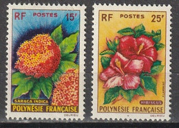 FRENCH POLYNESIA - 1962, Flowers 2v - Ungebraucht