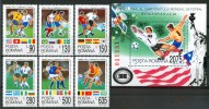 1994 Romania "USA 94" Coppa Del Mondo World Cup Coupe Du Monde Calcio Football Set + Block MNH** B510 - 1994 – USA