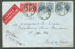 Lettre Exprès Affr. Combiné Lions Et Cérès Obl. Sc BRUXELLES (NORD) Le 5-9-1935 Vers Le Camp De Beverloo. 7604 - 1932 Ceres E Mercurio