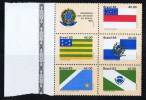 1982   Drapeaux Des États Brésiliens Bloc De 5 Différents   + Vignette  ** Sans Charnière - Ungebraucht