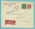 323+339 Op Brief Per EXPRES Met Stempel ANTWERPEN 1E, Verso Ambulant BRUXELLES A PARIS B - 1932 Ceres And Mercurius