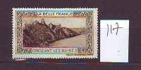 FRANCE. TIMBRE. CINDERELLA. VIGNETTE. BELLE FRANCE. PARIS.............CROZANT LES RUINES - Tourism (Labels)