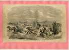 - MESSAGERIES DANS L´ISTHME DE SUEZ . GRAVURE SUR BOIS DU XIXe S. DECOUPEE ET COLLEE SUR PAPIER - Andere & Zonder Classificatie