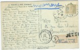 Carte Vue De France Vers Jette 1939 Inconnue + Eticket + Griffe JETTE   Sans Le T.P. - Brieven En Documenten